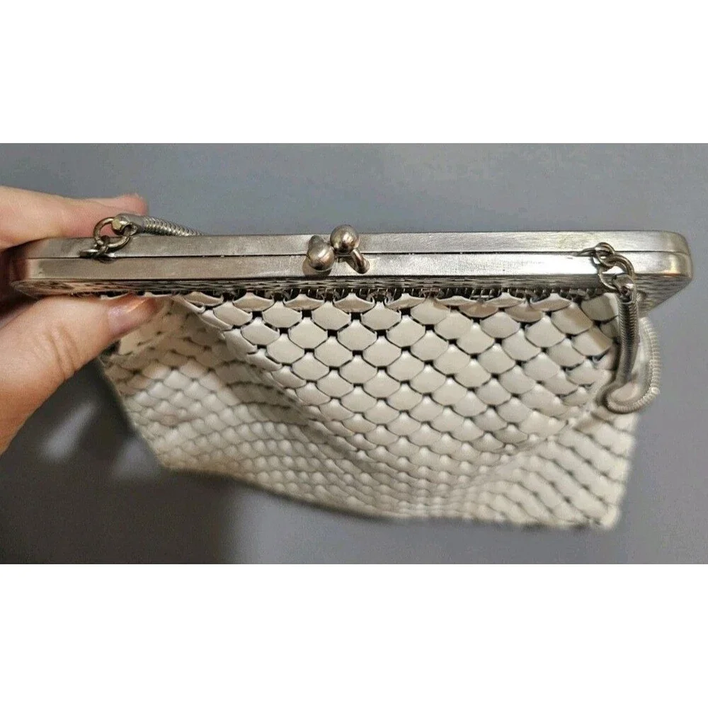 Vintage WHITING & DAVIS CO MESH ENAMEL Handbag ~ 7.5